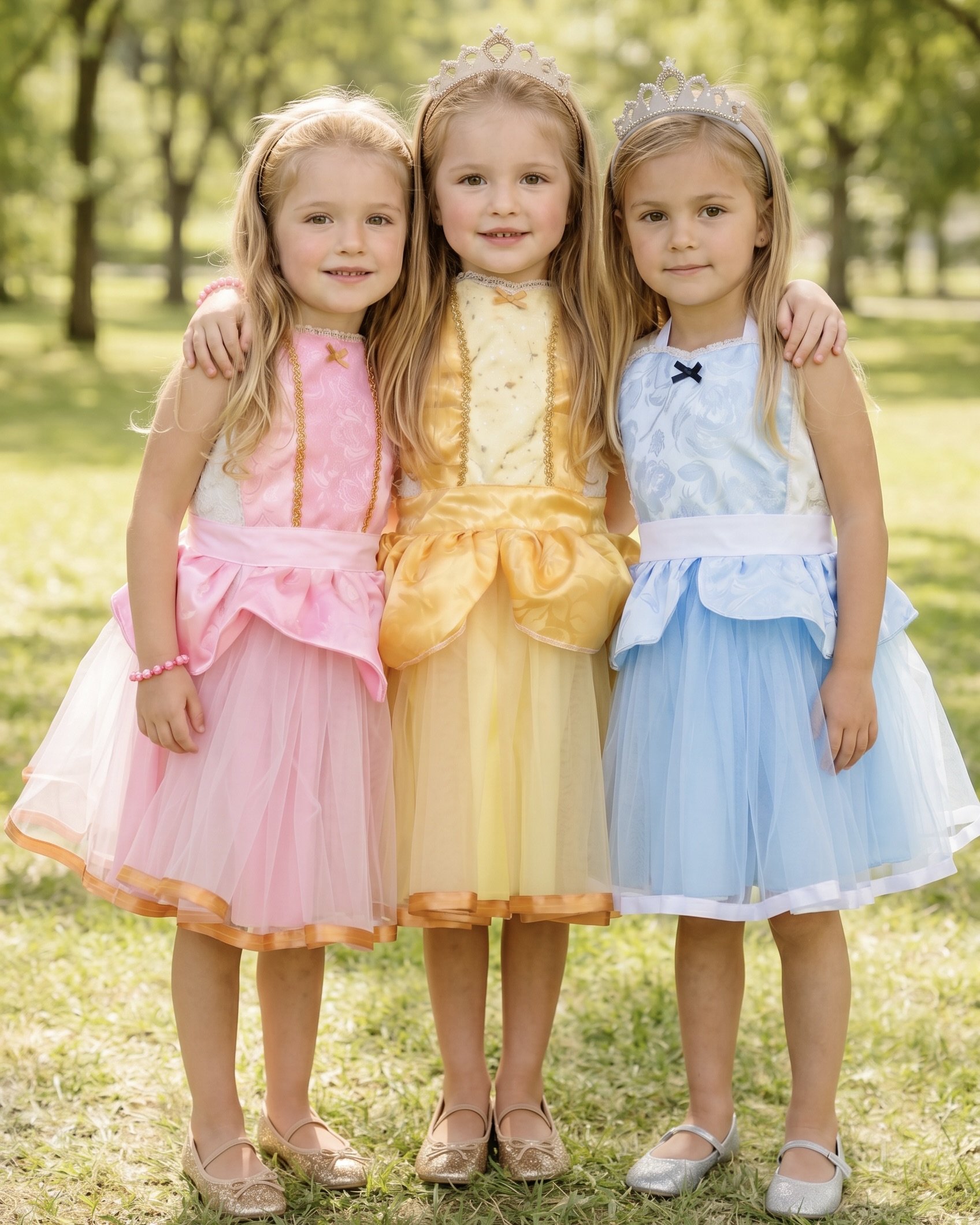 Niñas con delantales de princesas