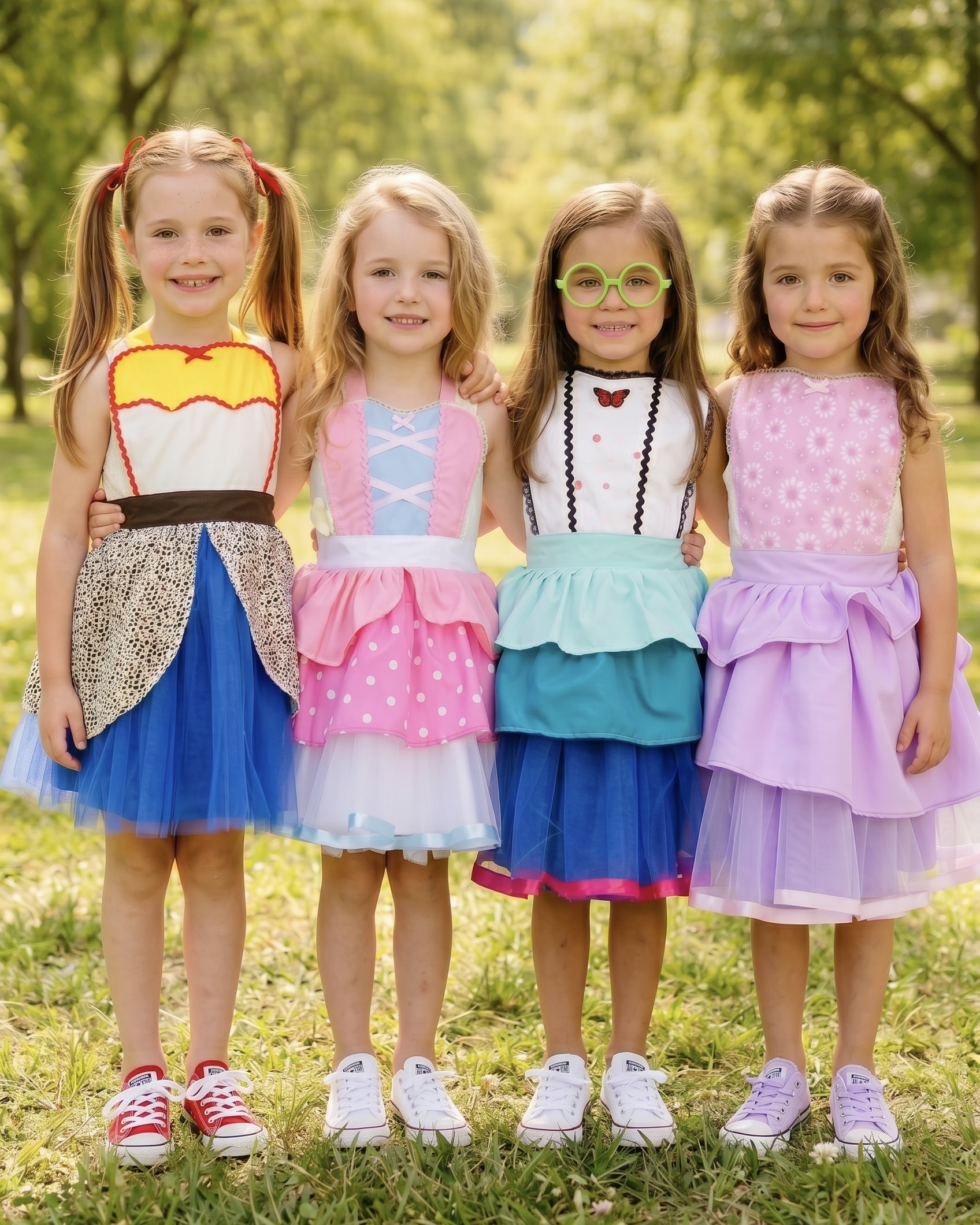 Delantales de princesa — Jessie, Bo Peep, Mirabel e Isabela