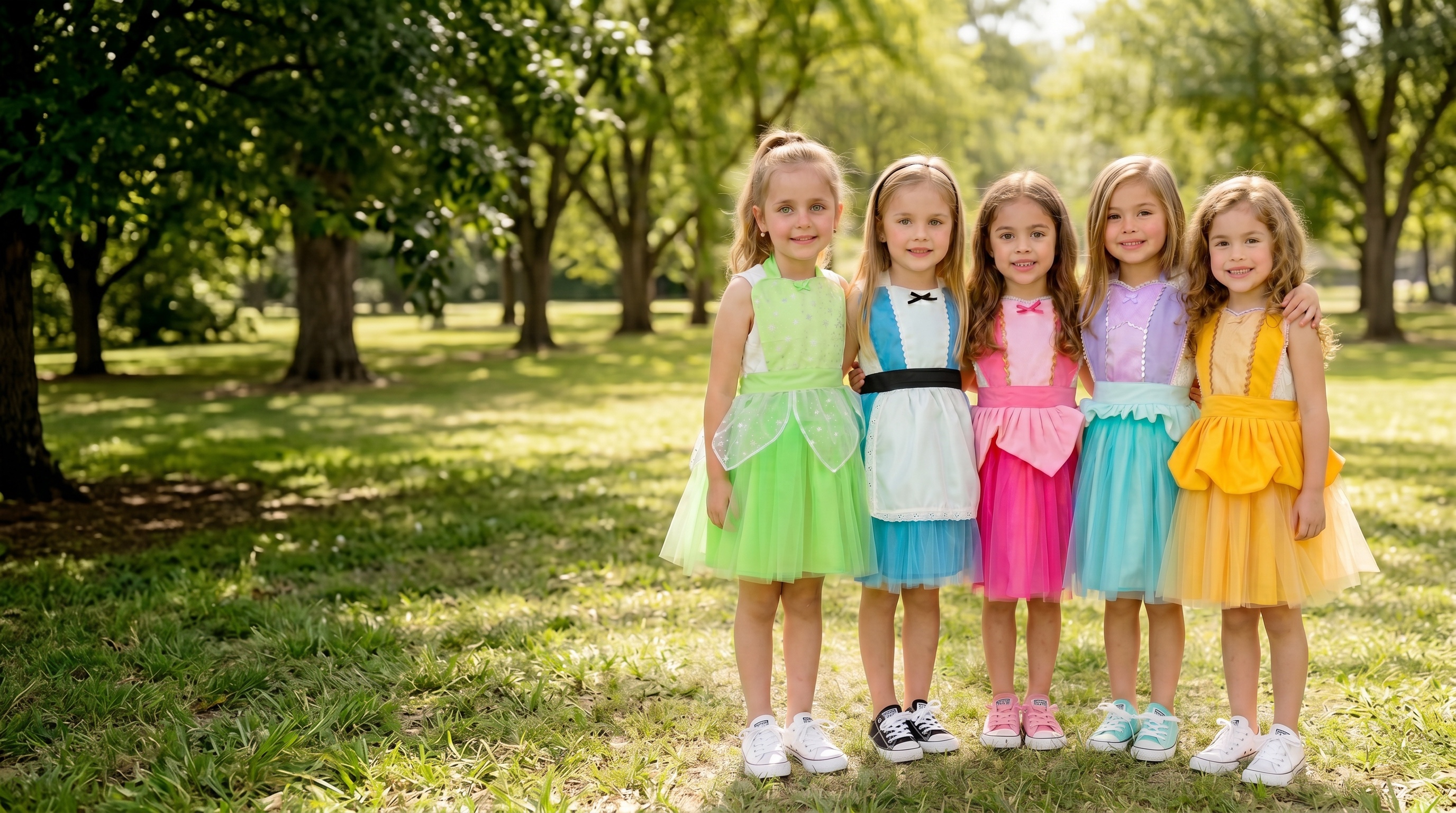 Niñas con delantales de princesas