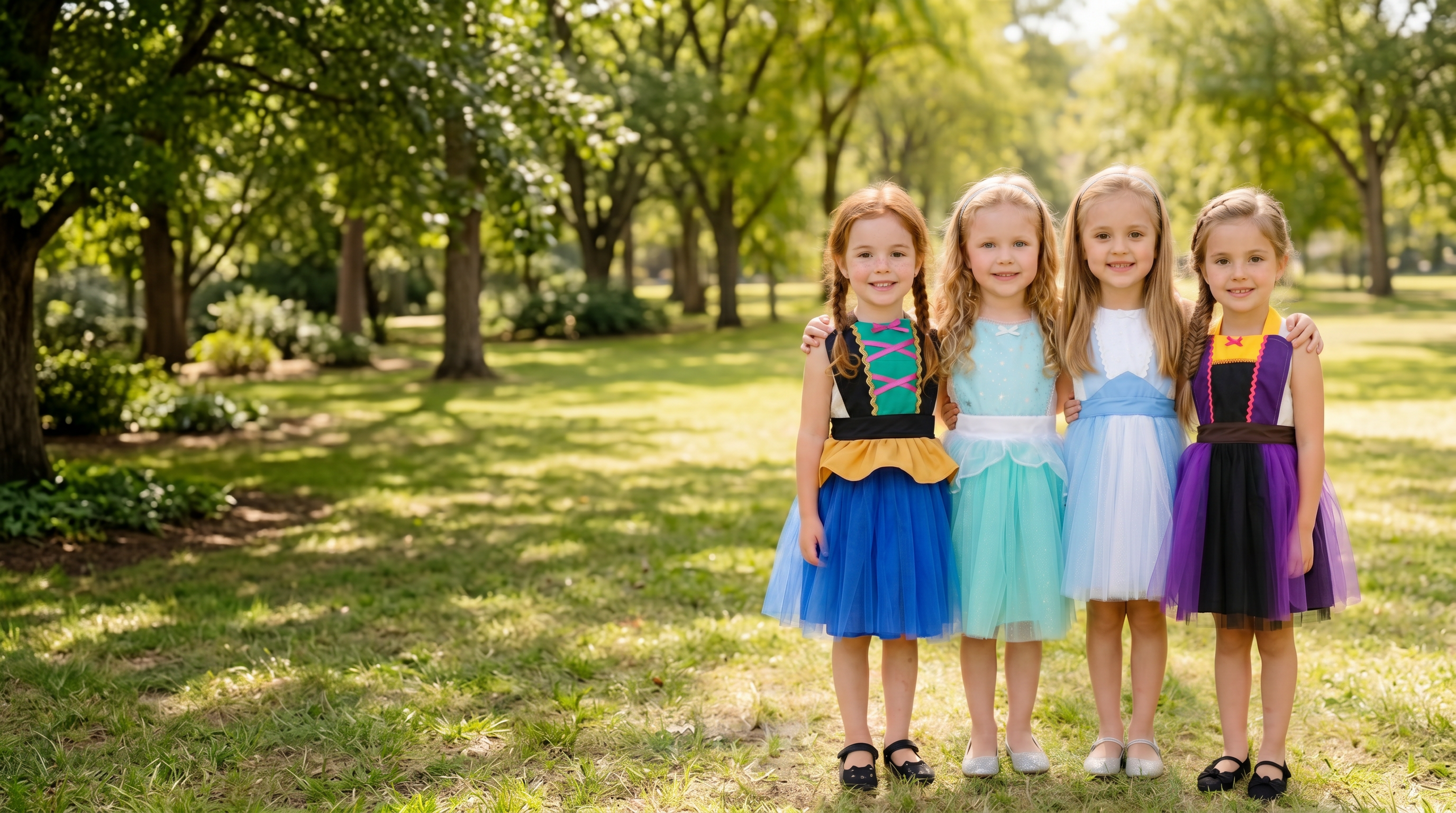 Niñas con delantales de princesas