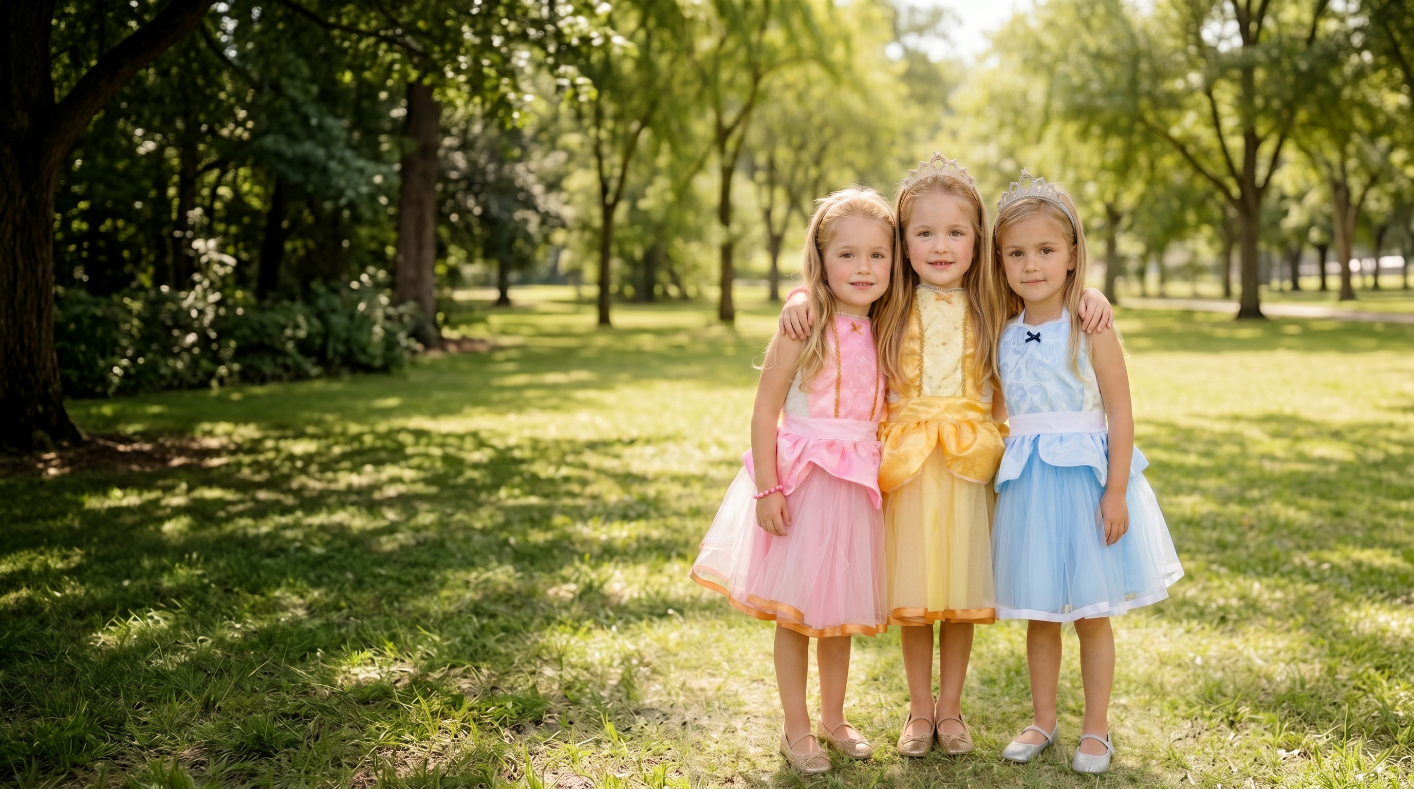 Niñas con delantales de princesas