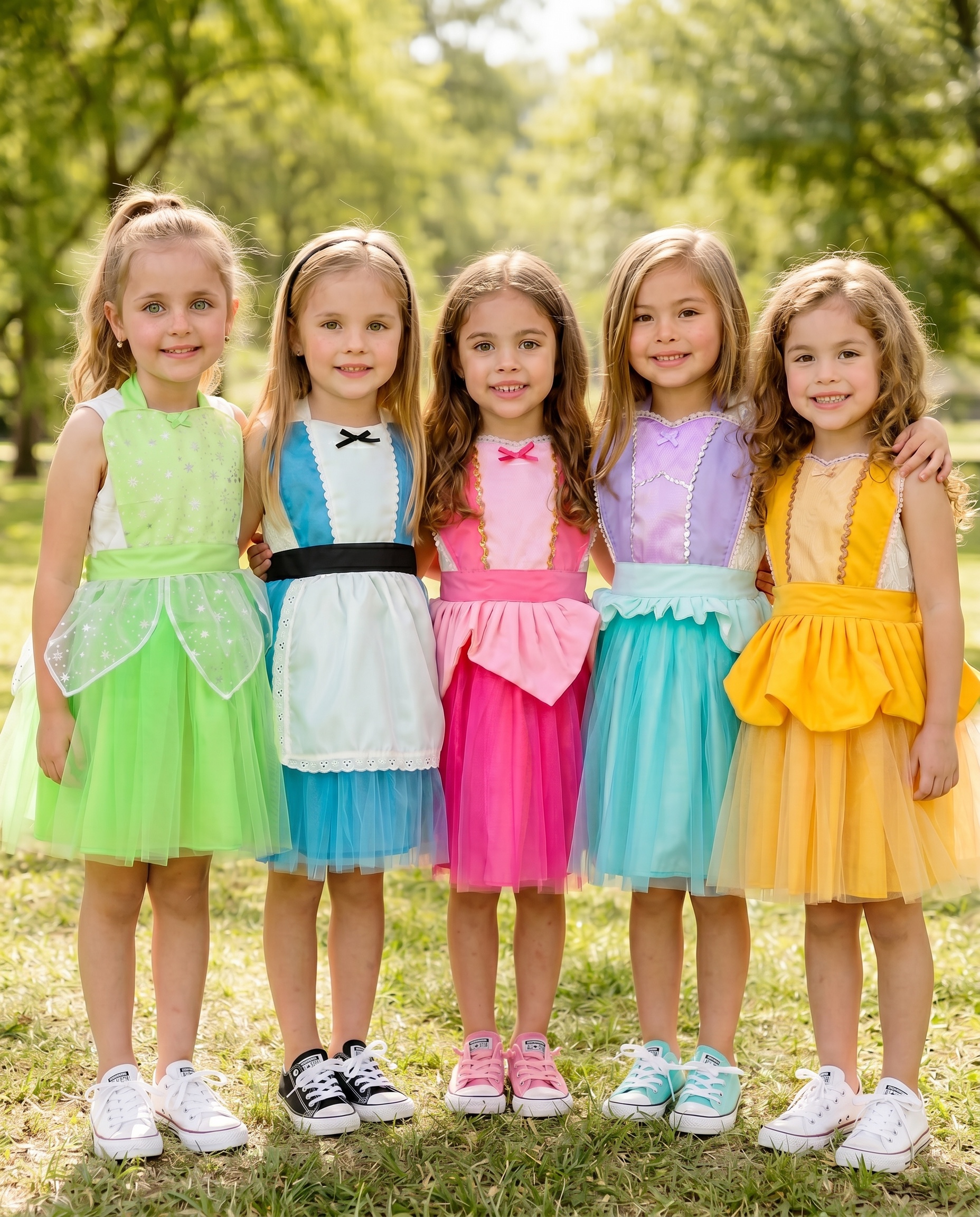 Niñas con delantales de princesas