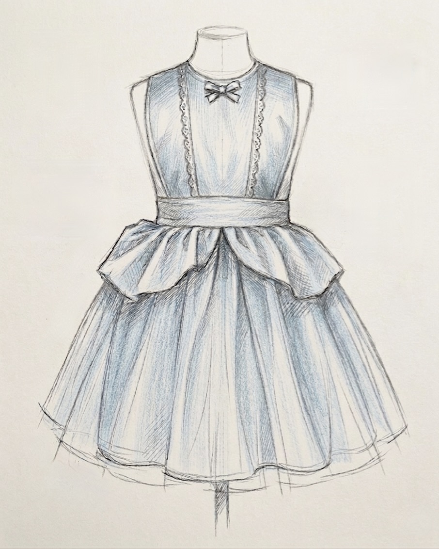 Boceto a lápiz del delantal — Algodón D' Azúcar